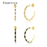 925 Silver Zircon Hoops Earring Round Criollas