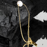 925 Silver Pearl Chain Bracelet Wedding Party Rock Punk Jewelry