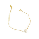 925 Silver Pearl Chain Bracelet Wedding Party Rock Punk Jewelry
