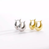 925 Silver Plain Hoops Earrings Women Punk Fine Jewelry