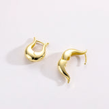 925 Silver Plain Hoops Earrings Women Punk Fine Jewelry