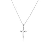925 Silver Sword Pendant Chain Necklace Plain Wedding Rock P