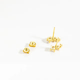 925 Silver 3 Big CZ Stud Earring Piercing Crystal Fine Jewelry