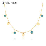 925 Silver Turquoise Happy Face Smiley Chain Necklace Wedding Gift