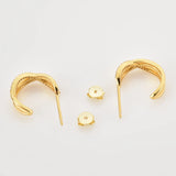 925 Silver Twist Meld Earring Clips Three Line Cross Circle Hoops