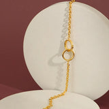 925 Silver Double Circle Thick Chain Bracelet Rock Punk Jewelry Women