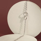 925 Silver Double Circle Thick Chain Bracelet Rock Punk Jewelry Women