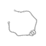 925 Silver Double Circle Thick Chain Bracelet Rock Punk Jewelry Women