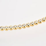 925 Silver Zircon Charm Chain Bracelet CZ Crystal Soft Jewelry Choker