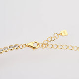 925 Silver Zircon Charm Chain Bracelet CZ Crystal Soft Jewelry Choker