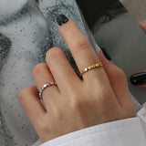 925 Silver Charm Beads Ring Adjustable Resizable Jewelry