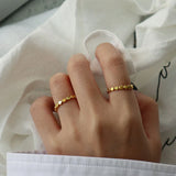 925 Silver Charm Beads Ring Adjustable Resizable Jewelry
