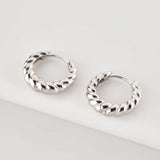 925 Silver Twist Hoops Earring Clips Fine Jewelry
