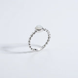 925 Silver Opal Beads Ring Women Party Punk Fine Jewels