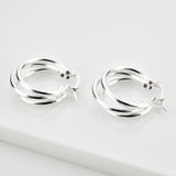 925 Sterling Silver Big Hoop Earrings 20mm