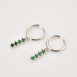 Sterling Silver Zircon Rainbow 12 Drop Earrings Wedding Jewelry