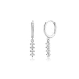 Sterling Silver Zircon Rainbow 12 Drop Earrings Wedding Jewelry