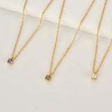 925 Sterling Silver Zircon Pendant Necklace Choker