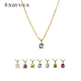 925 Sterling Silver Zircon Pendant Necklace Choker