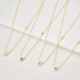 925 Silver Lavender Rhodolite Zircon Charm Pendant Necklace