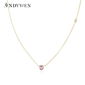 925 Silver Lavender Rhodolite Zircon Charm Pendant Necklace