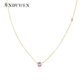 925 Silver Lavender Rhodolite Zircon Charm Pendant Necklace