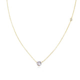Sterling Silver Lavender Zircon Pendant Charm Necklace