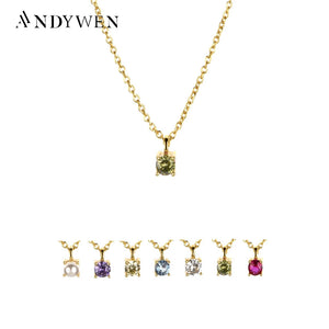 Winter 925 Silver Olive Zircon CZ Charm Necklace Choker