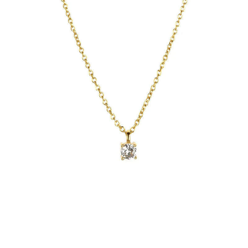 Winter 925 Silver Olive Zircon CZ Charm Necklace Choker