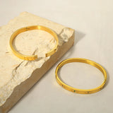 Colorful Crystal Evil Eye Stainless Steel Golden Bangle Bracelet for Women