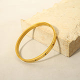 Colorful Crystal Evil Eye Stainless Steel Golden Bangle Bracelet for Women