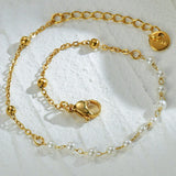 Pearl Stainless Steel Chain Bracelet Charm Jewelry for Women