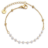 Pearl Stainless Steel Chain Bracelet Charm Jewelry for Women