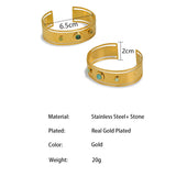 Malachite Natural Stone Stainless Steel Wide Cuff Bangle Bracelet