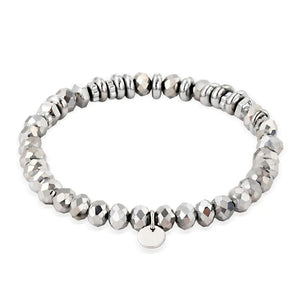 Bohemia Charm Bracelet Vintage Stainless Steel Glass Beads Chain Bangle