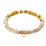 Bohemia Charm Bracelet Vintage Stainless Steel Glass Beads Chain Bangle