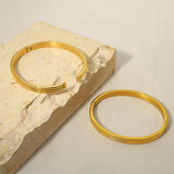 Waterproof Stainless Steel Textured Metal Bracelet with CZ Wrist Jewelry