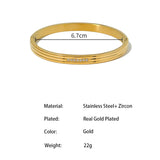 Waterproof Stainless Steel Textured Metal Bracelet with CZ Wrist Jewelry