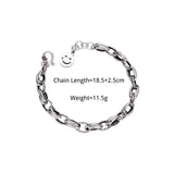 ANENJER Star Ball Heart Smiling Face Pendant Chunky Chain Bracelet for Women