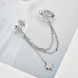 Cubic Zirconia Chain Ear Clips for Women