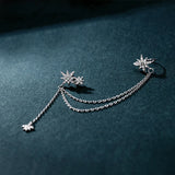 Cubic Zirconia Chain Ear Clips for Women