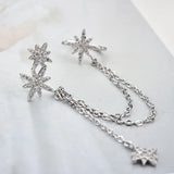 Cubic Zirconia Chain Ear Clips for Women