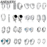 Small Hoop Earring for Women Silver CZ Circle Jewelry Gift