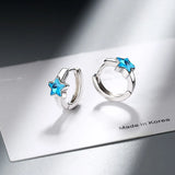 Small Hoop Earring for Women Silver CZ Circle Jewelry Gift