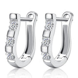 Small Hoop Earring for Women Silver CZ Circle Jewelry Gift