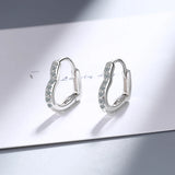 Small Hoop Earring for Women Silver CZ Circle Jewelry Gift