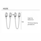 Double Ear Hole Link Chain Hoop Earring For Women