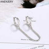Double Ear Hole Link Chain Hoop Earring For Women