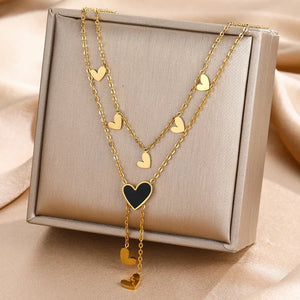 316L Stainless Steel Tassel Necklace for Women, Irregular Jewelry Gift