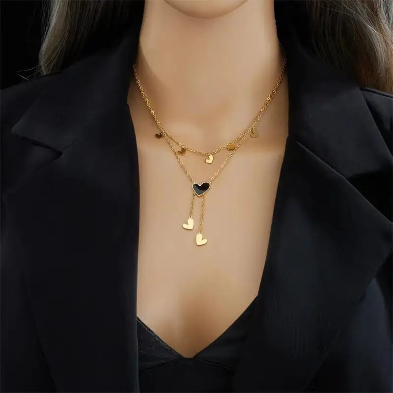 316L Stainless Steel Tassel Necklace for Women, Irregular Jewelry Gift